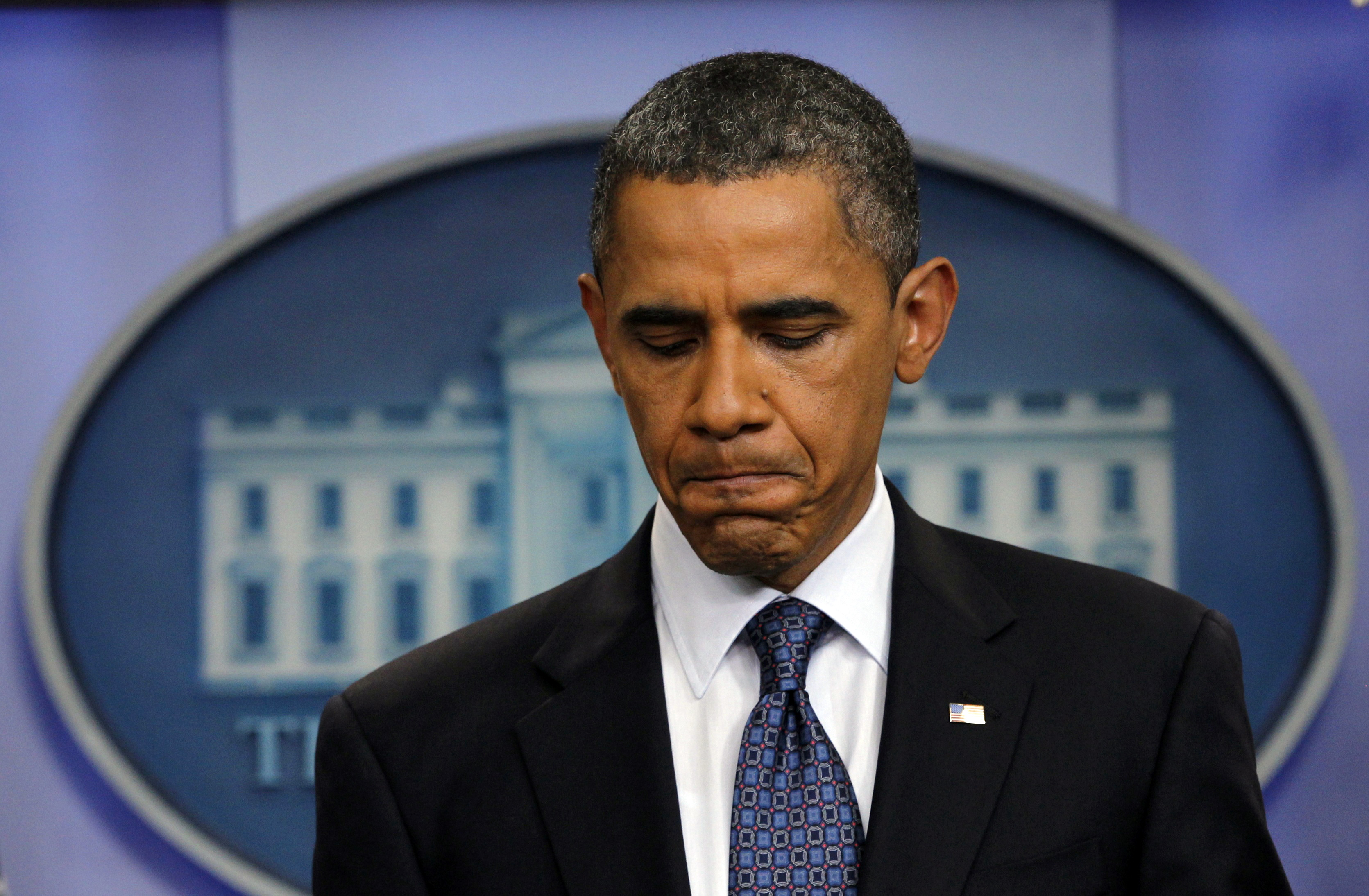 Tổng thống Obama tại một buổi họp báo ở Nhà Trắng (Reuters)